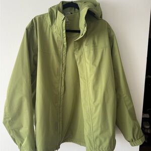 Men’s large Green Waterproof Hooded rain Jacket